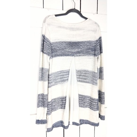 Vintage 90s Calvin Klein striped woven knit slouchy pullover - Picture 4 of 4